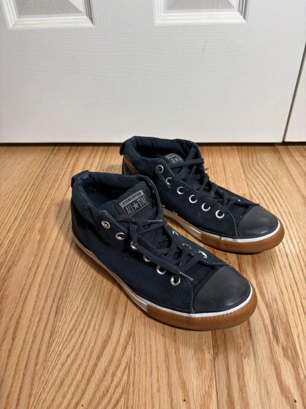 Converse Kids Black Canvas High-Top Sneakers with Brown Gum Sole